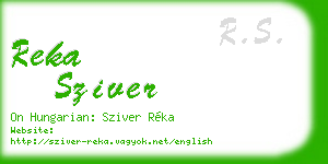 reka sziver business card